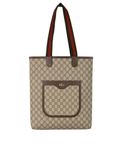 Ophidia GG Small Tote, Canvas/Leather, Brown, 562600, DB, 3*